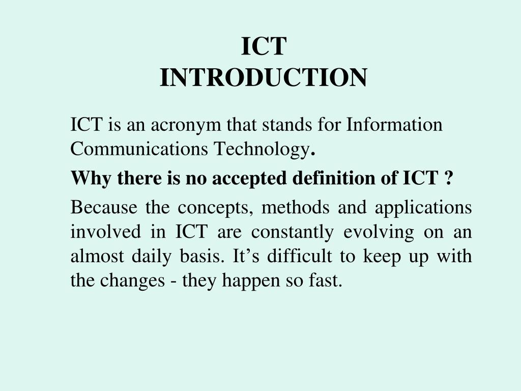 introduction for ict assignment
