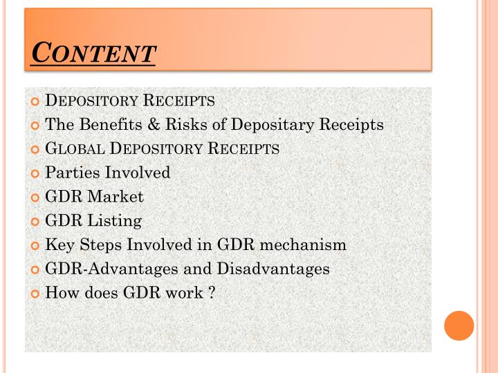 global depository receipts mechanism