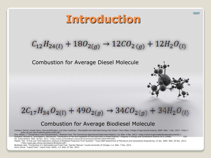 Combustion products of diesel