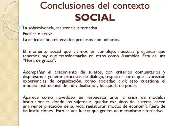 PPT Conclusiones del contexto SOCIAL PowerPoint