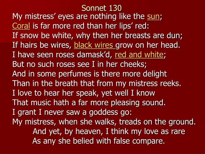 my mistress eyes sonnet
