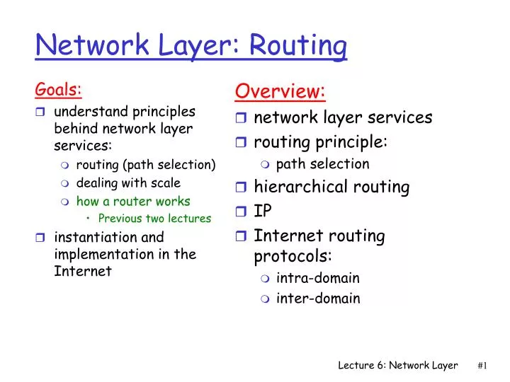 PPT - Network Layer: Routing PowerPoint Presentation, free download ...