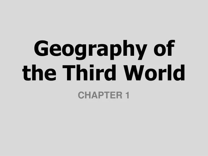 geography of the third world n.
