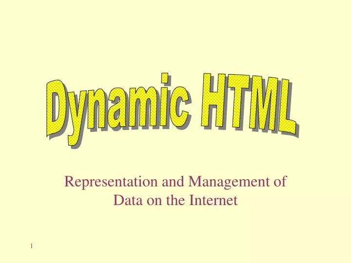 representation and management of data on the internet n.