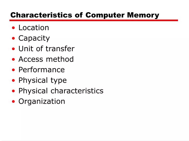powerpoint presentation about computer memory