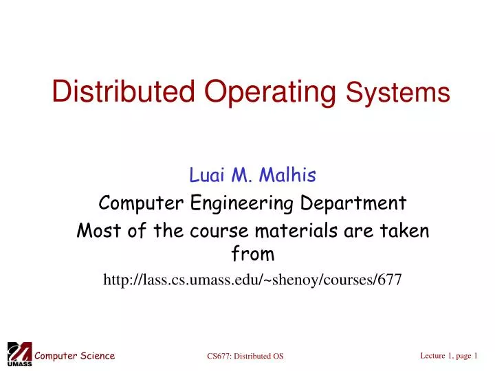 PPT - Distributed Operating Systems PowerPoint Presentation, free ...