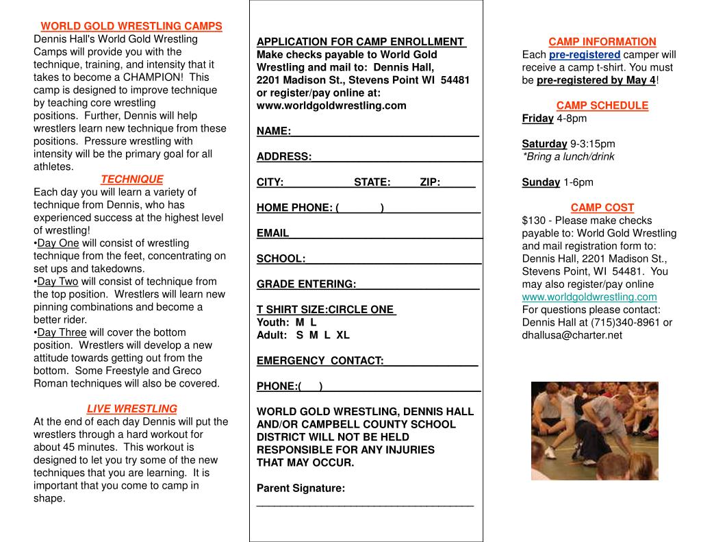 PPT Dennis Hall’s World Gold Wrestling Camps Kentucky 2012 PowerPoint