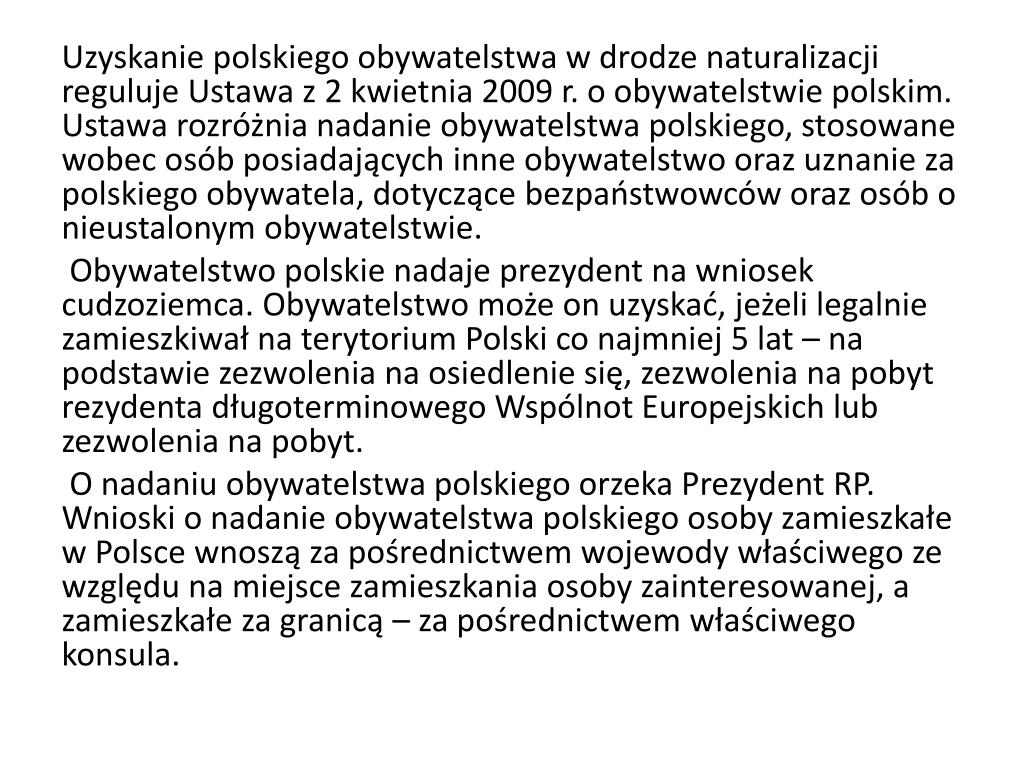 Podaj Nazwę Organu Państwa Który Nadaje Cudzoziemcom Obywatelstwo Polskie