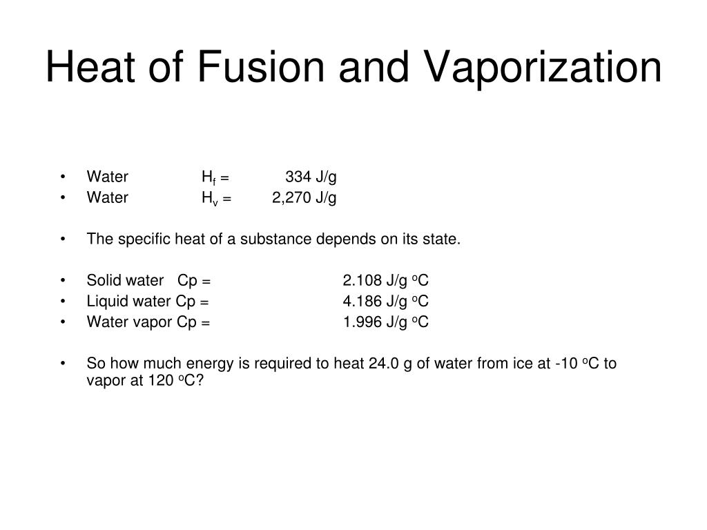 Ppt Heat Of Fusion And Vaporization Powerpoint Presentation Free Download Id