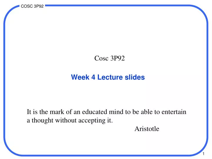 PPT - Week 4 Lecture Slides PowerPoint Presentation, Free Download - ID ...