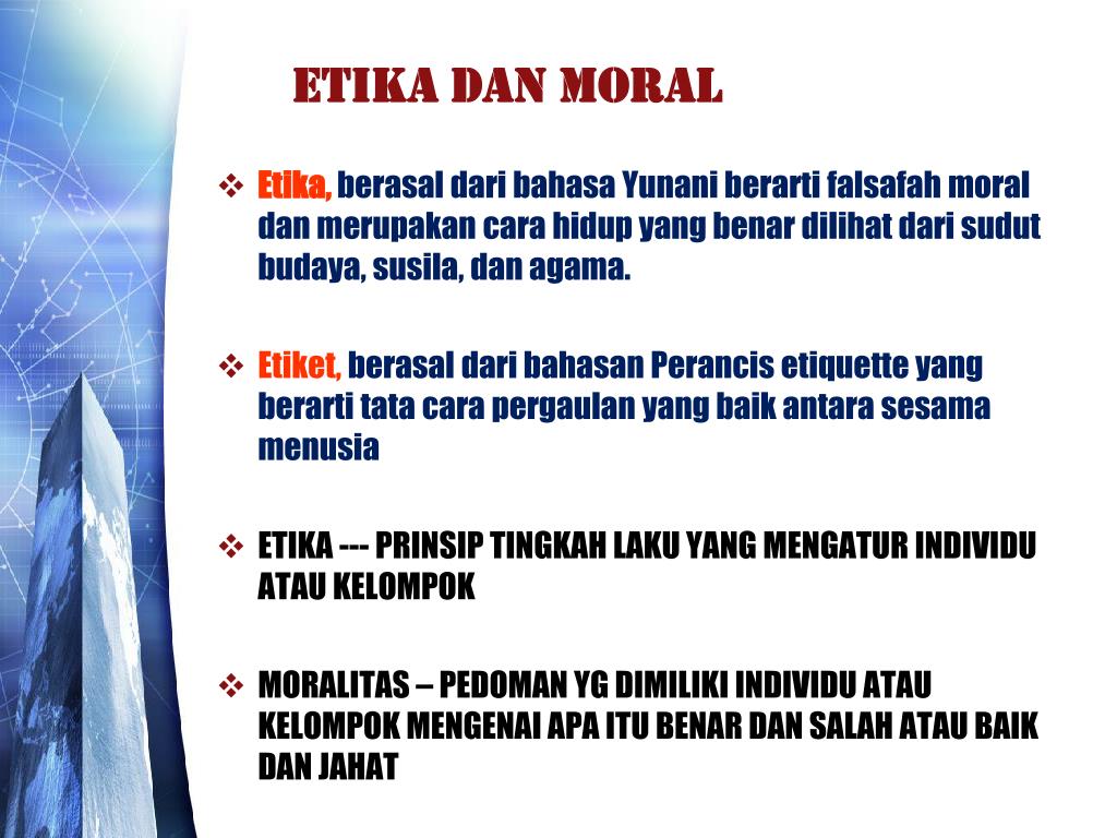 Perbedaan Etika dan Moral
