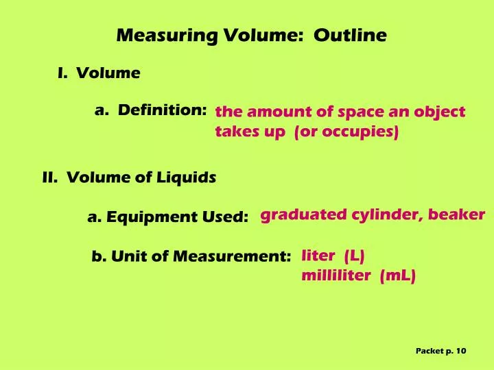 ppt measuring volume outline powerpoint presentation id 5969207 graduated cylinder definition
