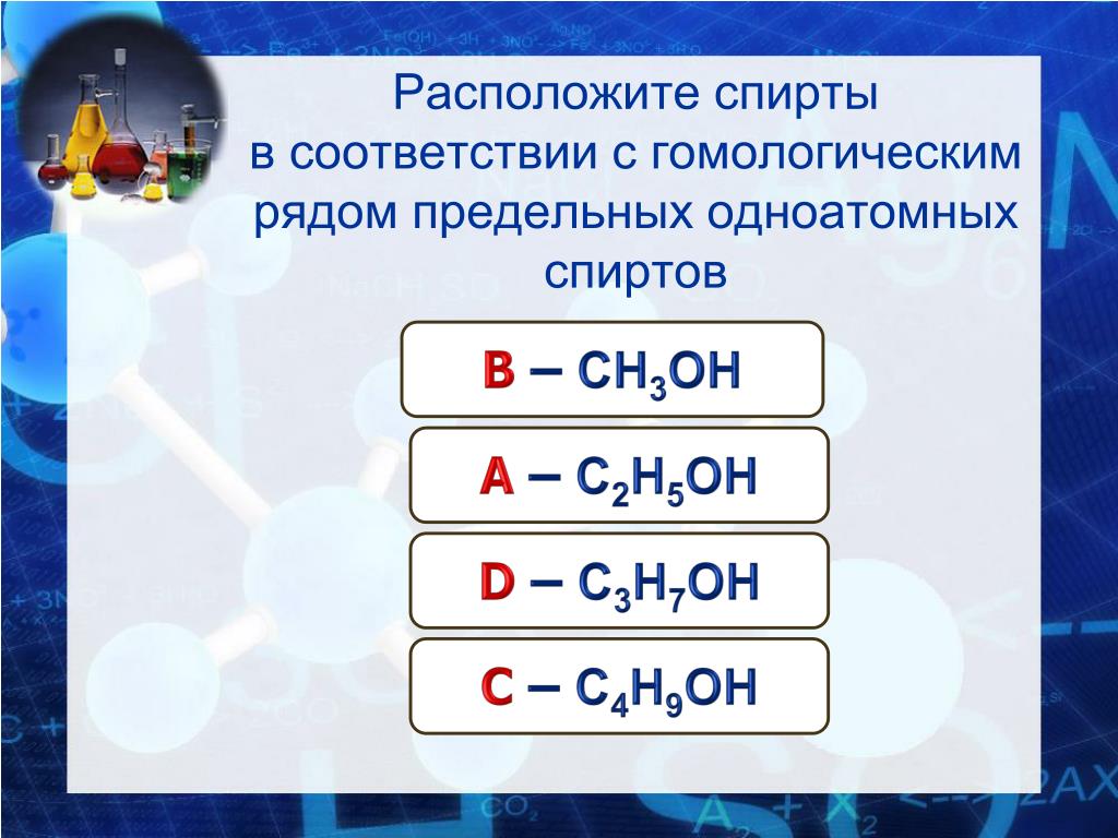 Дайте характеристику гомологического ряда предельных одноатомных спиртов по плану общая формула