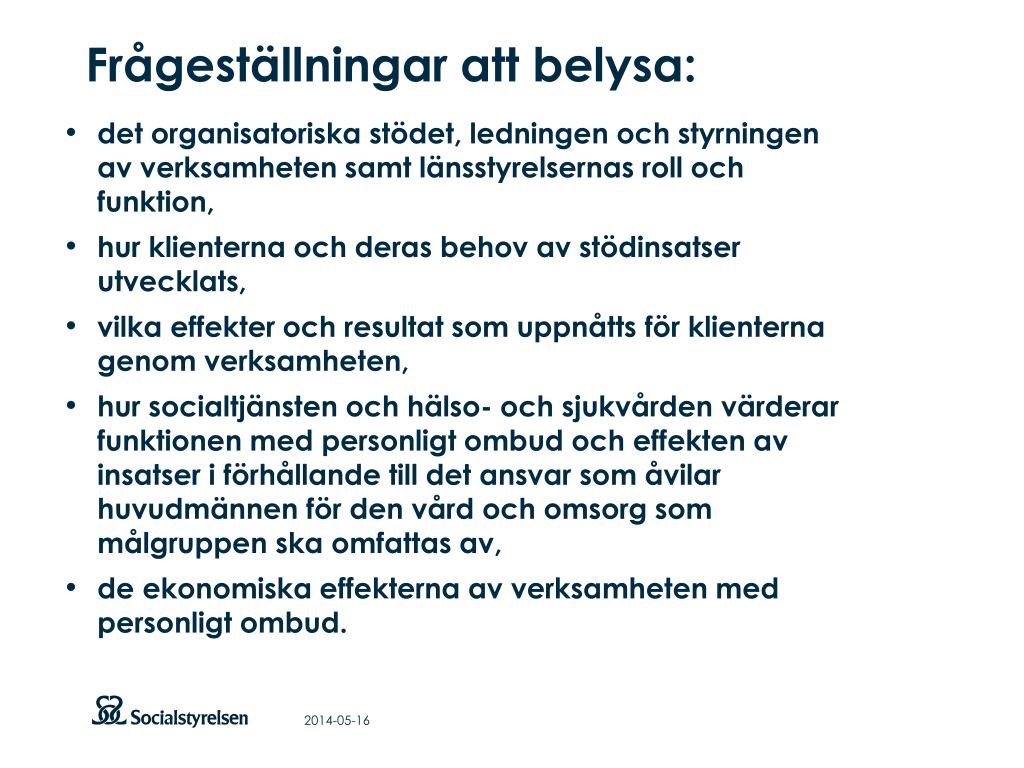 Ppt Uppfoljning Av Verksamheten Med Personligt Ombud Ypos
