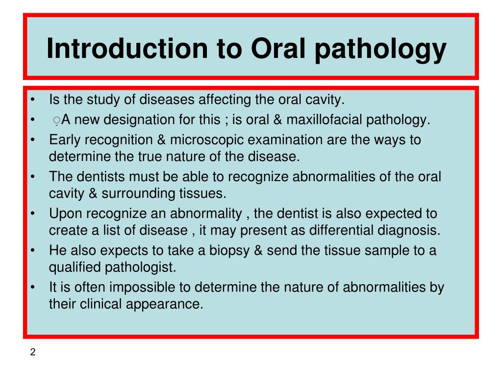 oral pathology presentation topics