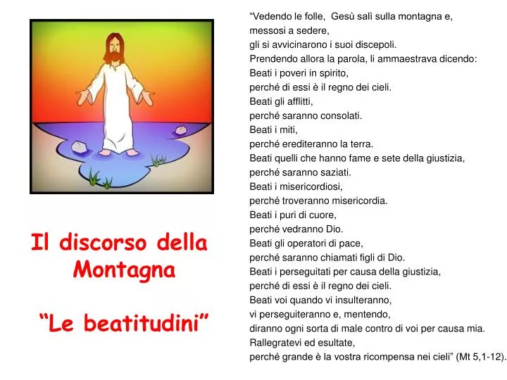 Le Beatitudini Il Discorso Della Montagna PPT - Il discorso della Montagna “Le beatitudini” PowerPoint