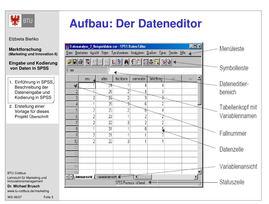 PPT - Eingabe und Kodierung von Daten in SPSS PowerPoint Presentation, free download - ID:5973147