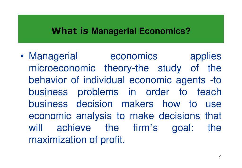 essay on managerial economics