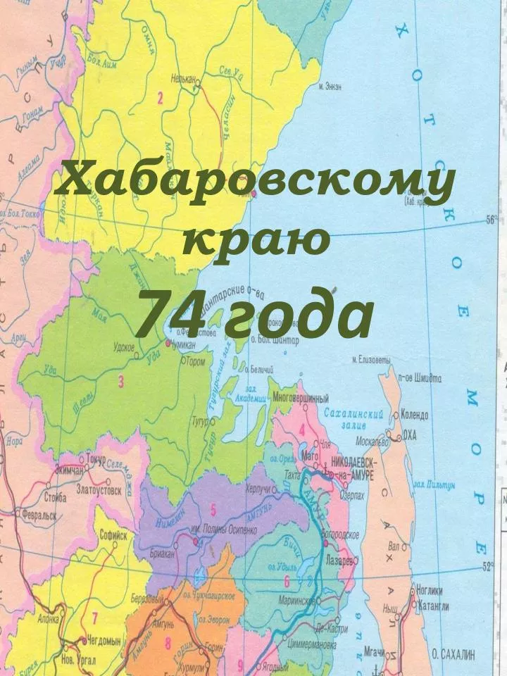 Карта хабаровского края с городами и поселками подробная