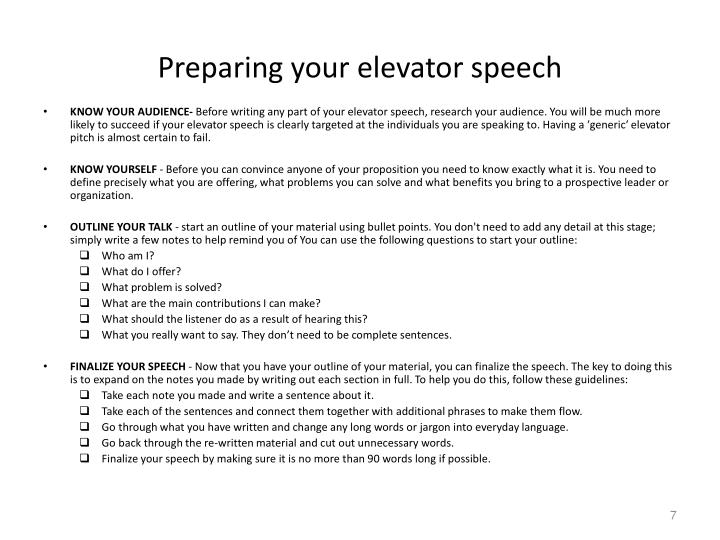 ppt training presentation preparing and delivering an elevator how to prepare an elevator speech