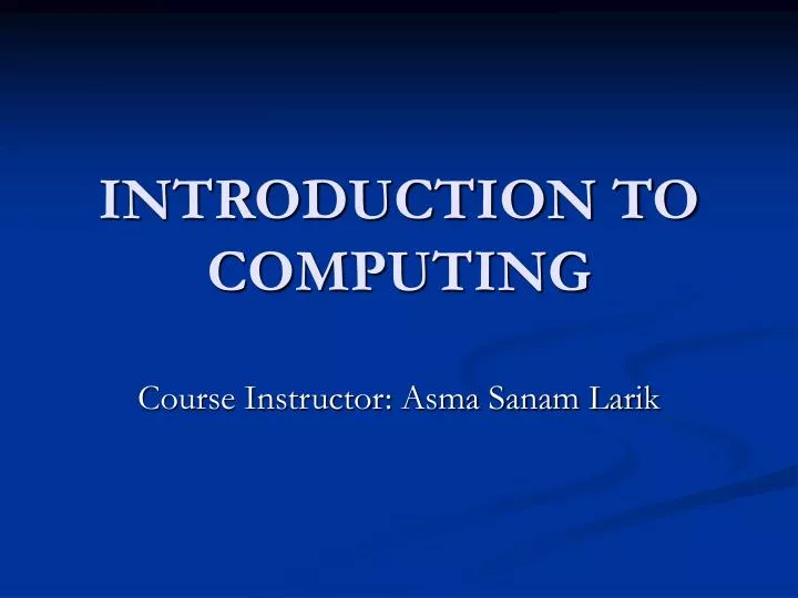 introduction to presentation in computing
