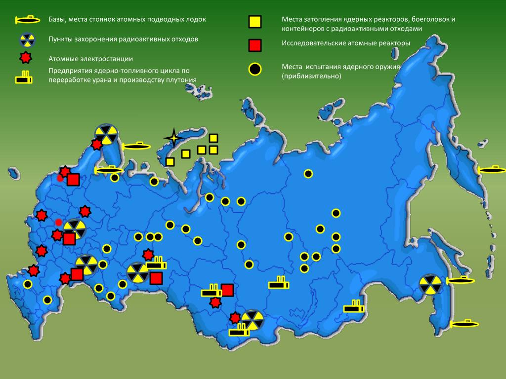Ядерные места в россии