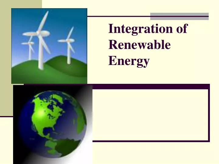 integration of renewable energy n.