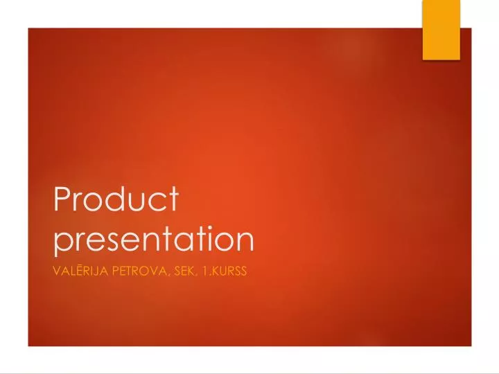 product presentation n.