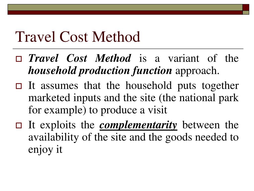 travel cost method and contingent valuation
