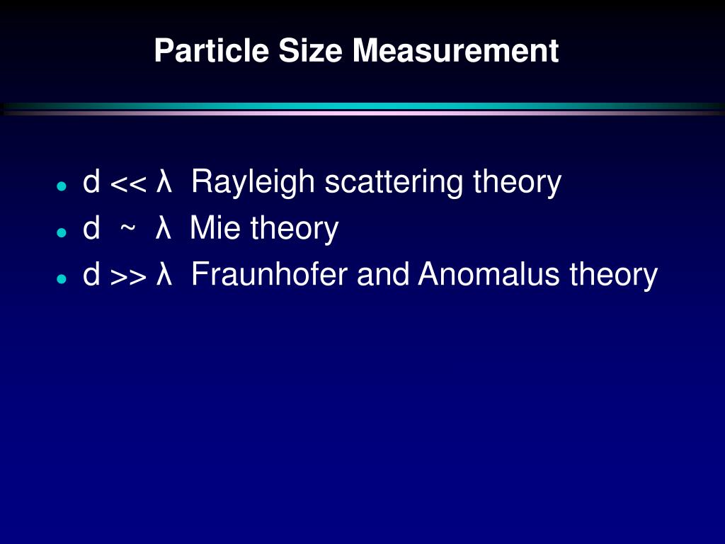 measurement of particle size