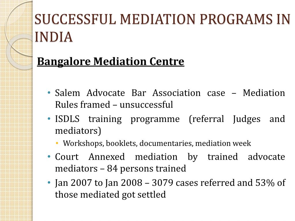 research paper on mediation in india