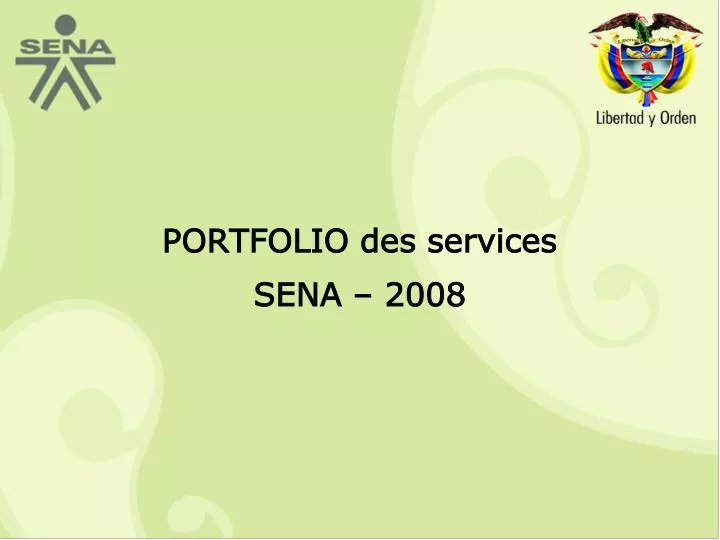 portfolio des services sena 2008 n.