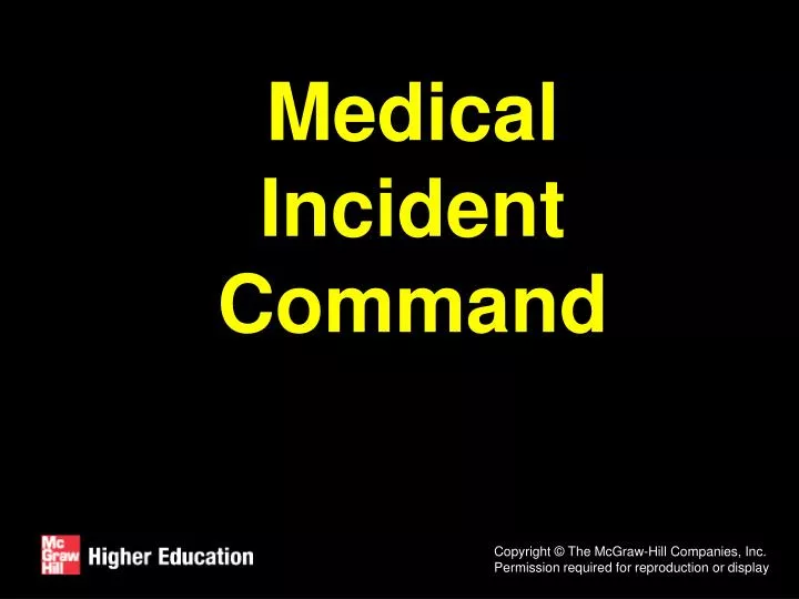 medical incident command n.