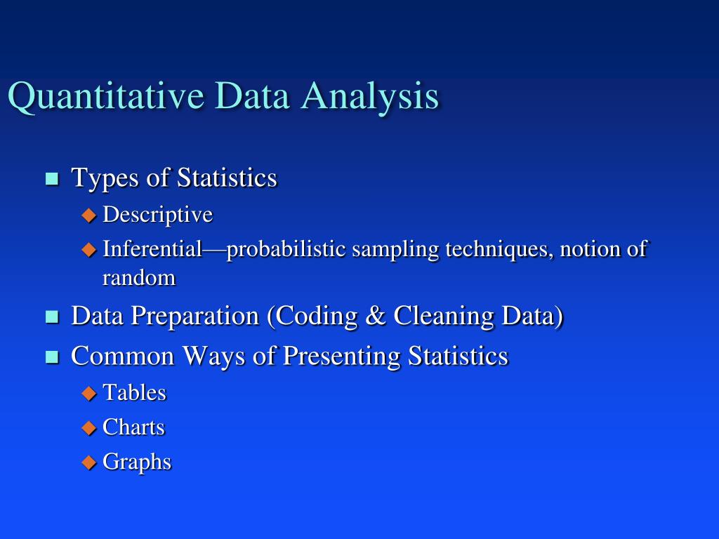 methods of quantitative data presentation