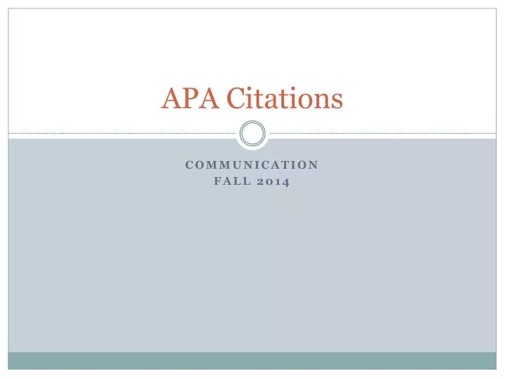 PPT - APA Citations PowerPoint Presentation, free download - ID:5988967