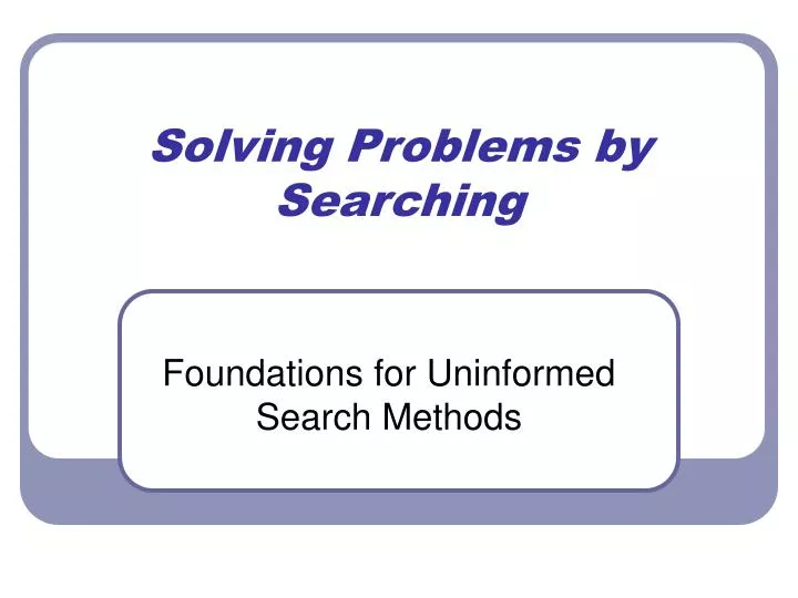 problem solving by search