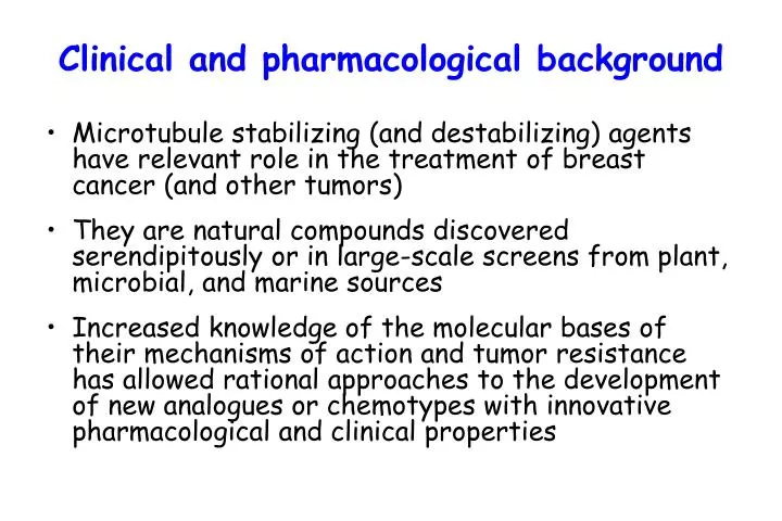 clinical and pharmacological background n.