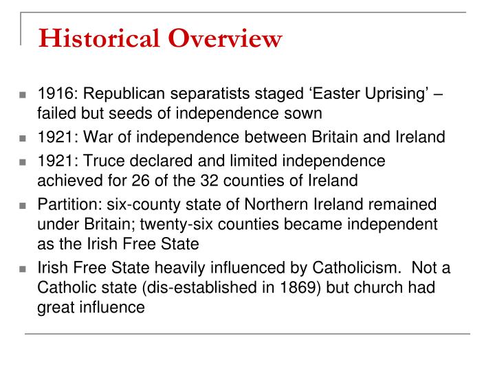an overview of irish nationalism The irish free state, comprising four-fifths of ireland, is declared, ending a five-year irish struggle for independence from britain like other autonomous nations of the former british empire, ireland was to remain part of the british. an overview of irish nationalism The irish free state, comprising four-fifths of ireland, is declared, ending a five-year irish struggle for independence from britain like other autonomous nations of the former british empire, ireland was to remain part of the british.
