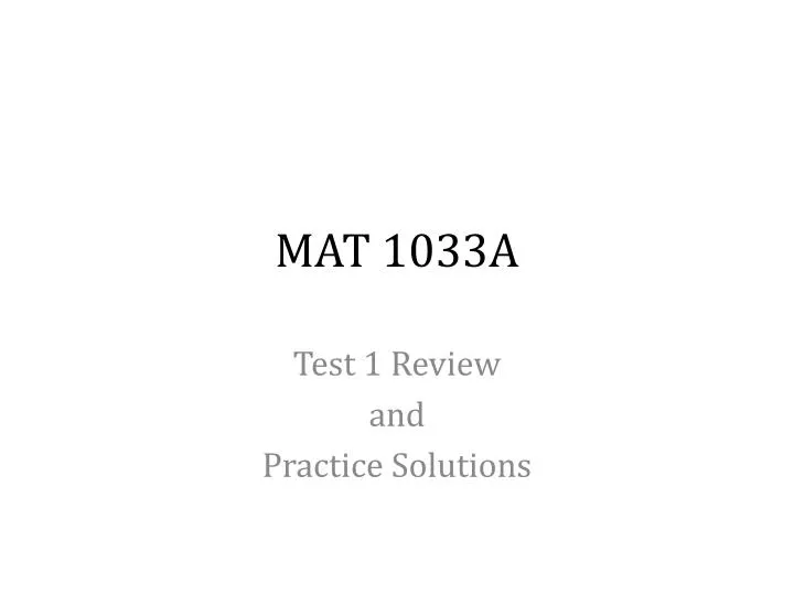 Ppt Mat 1033a Powerpoint Presentation Free Download Id 5990898