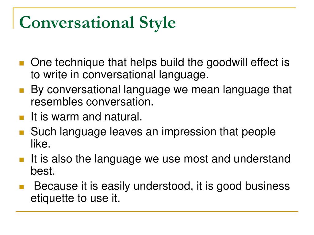 conversational quality speech meaning