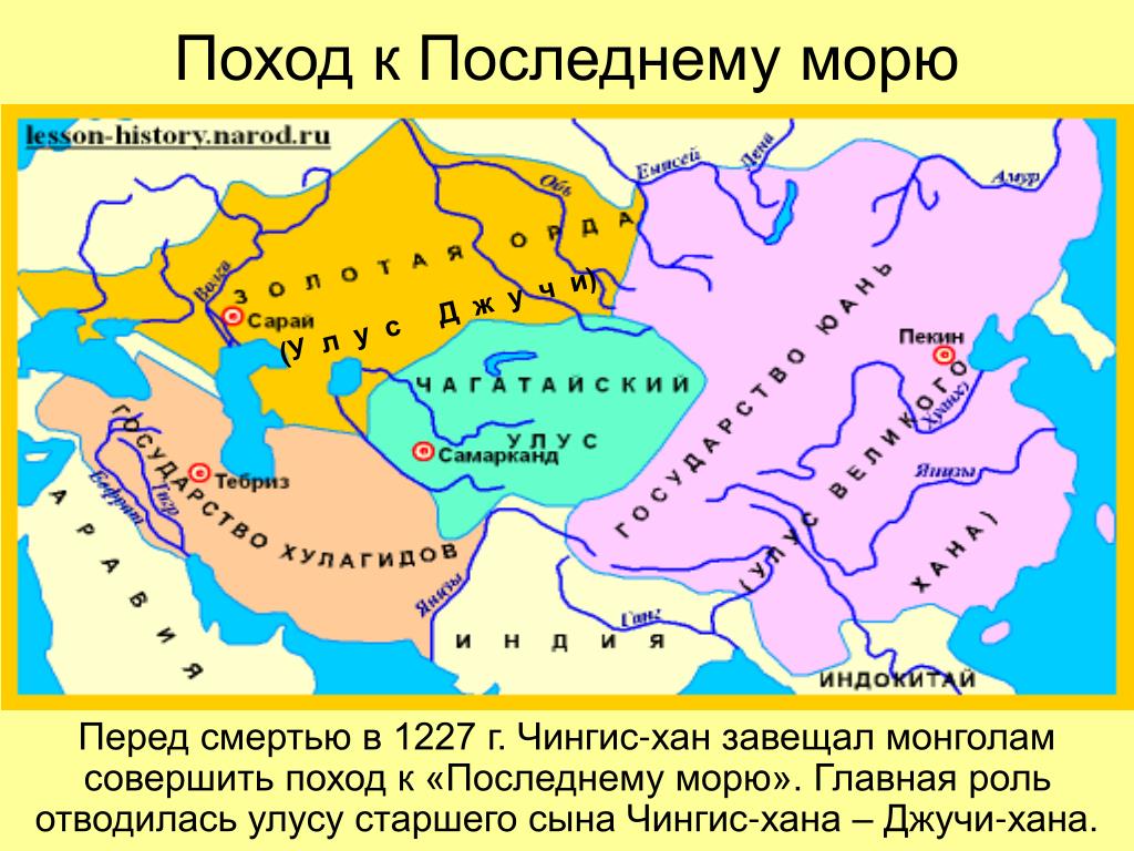 Как называлось государство монголо. Монгольская Империя улус Джучи. Улусы сыновей Чингисхана на карте. Улус Джучи Золотая Орда. Золотая Орда -чагатайский улус.
