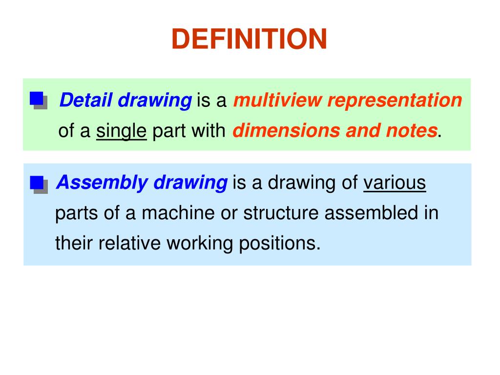 what is the difference between presentation drawing and working drawing