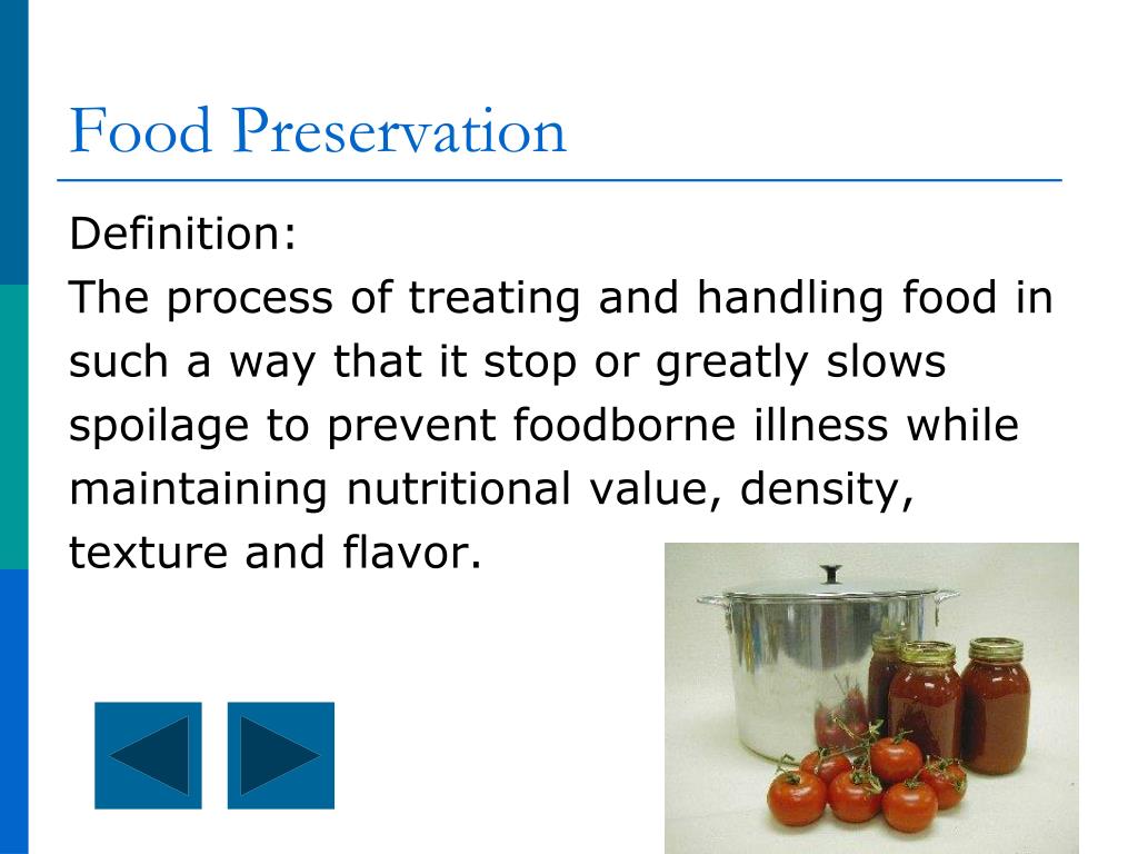 Define preservation of food outlet