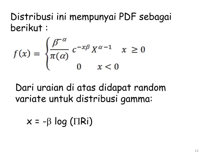 PPT - BAB 5 RANDOM VARIATE DISTRIBUSI KONTINU PowerPoint 