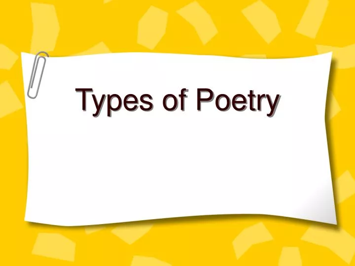 types of poems powerpoint presentation