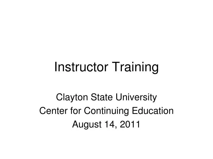 instructor training n.