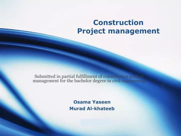 construction project management n.