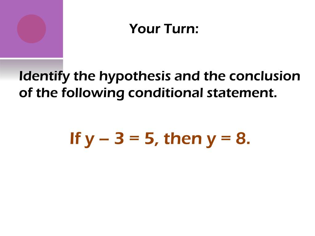 hypothesis of the following conditional statement