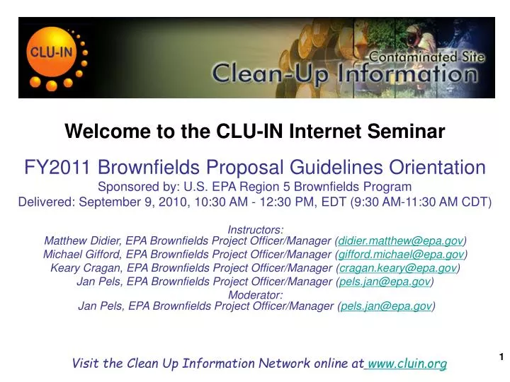 welcome to the clu in internet seminar n.