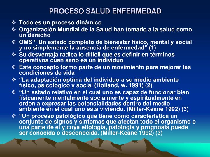 PPT PROCESO SALUD ENFERMEDAD PowerPoint Presentation